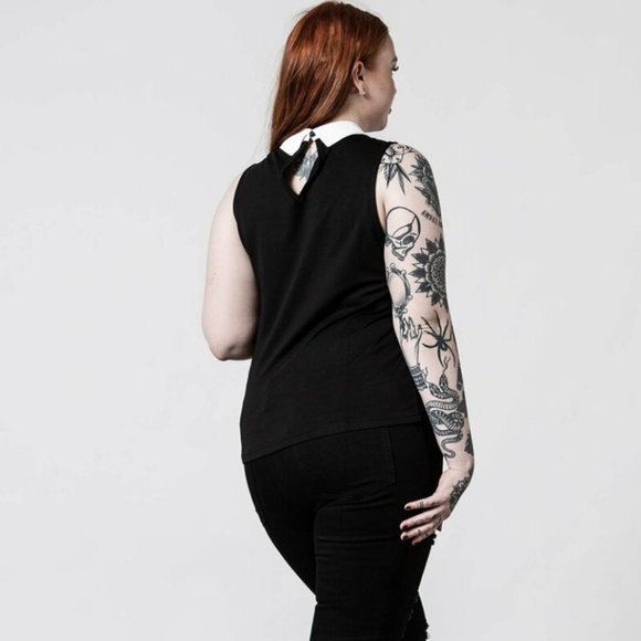 XL Killstar Wednesday Adams I'm Not Perky School Collared Shirt. - Picture 2 of 9